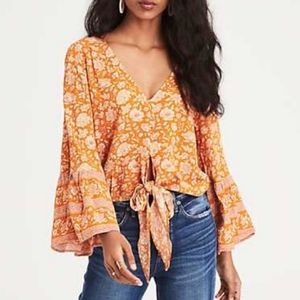 American Eagle floral crop top